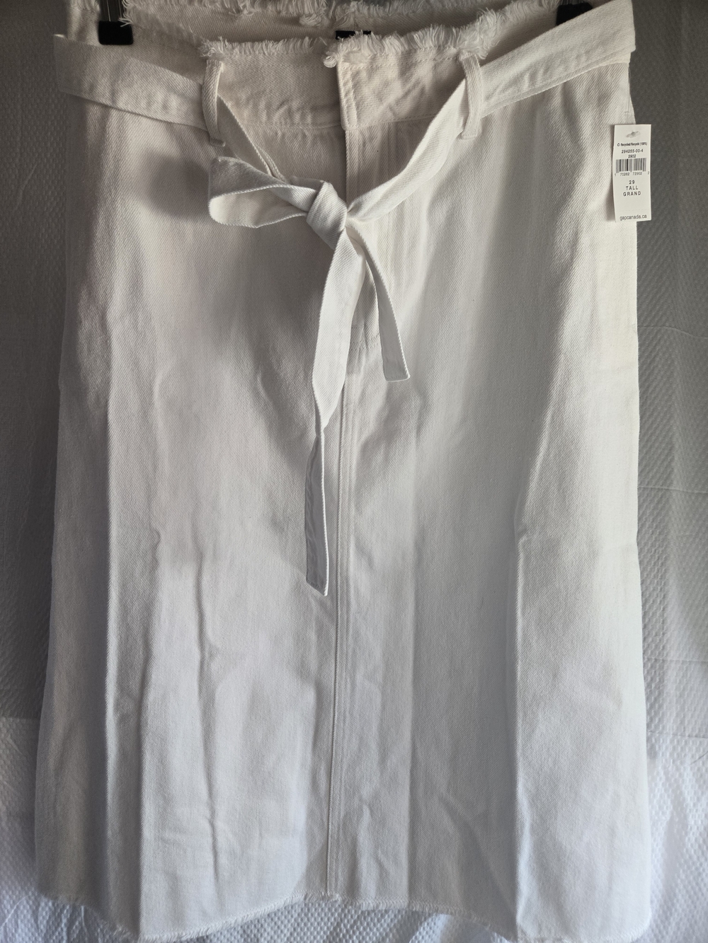 GAP White Frayed-Hem Skirt